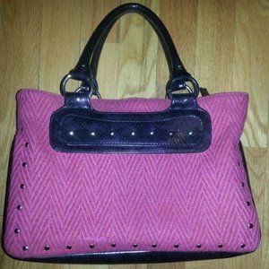 Trendy Hot Pink/Black studded Handbag